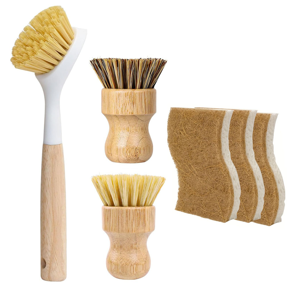 Dish Brush Bamboo - 6 Adet Bambu Bulaşık Fırçası ve