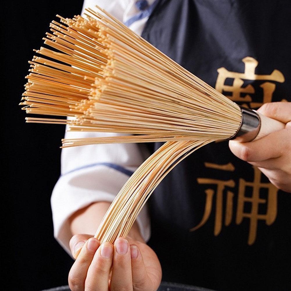 Dish Brush Bamboo - Doğal Bambu Tencere Fırçası Uzun Saplı