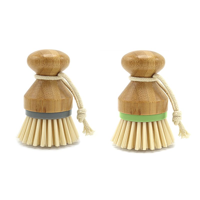 Dish Brush Bamboo - AC76-2 Paket Mutfak Temizleme Fırçası, Tencere,