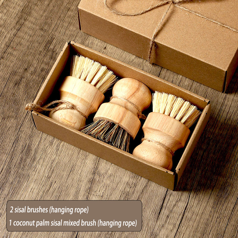 Dish Brush Bamboo - Mutfak Bulaşık Fırçası Tencereye Zarar Vermez,